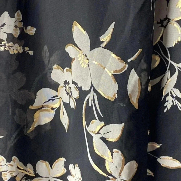 LANE BRYANT WO SIZE 20  SHEER OVERLAY LINED DRESS FLORAL DESIGN BACK TIE CLEAN - Picture 4 of 14